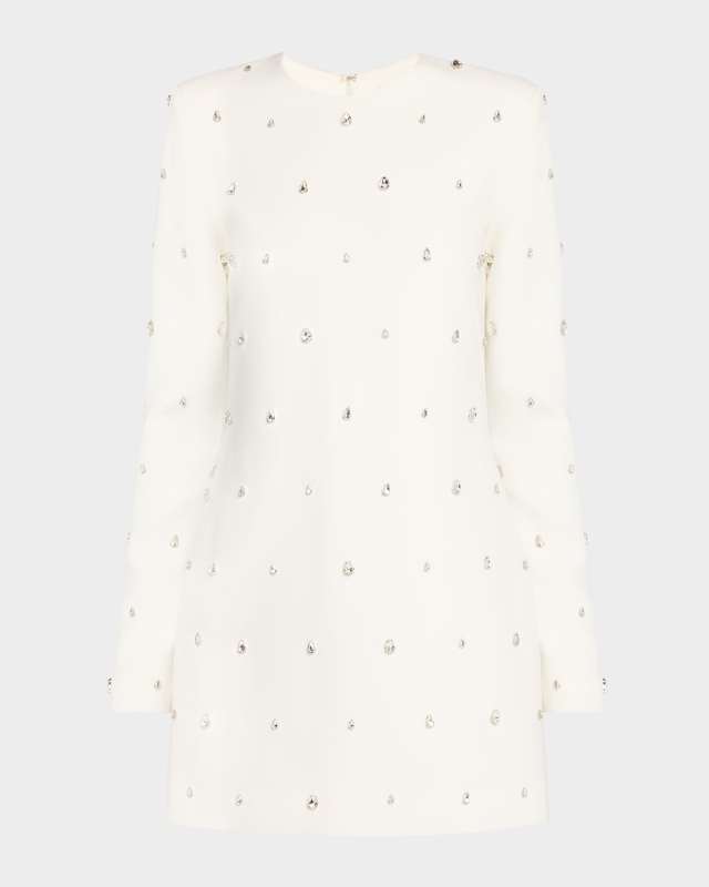 Kenna Embellished Long-Sleeve Mini Dress